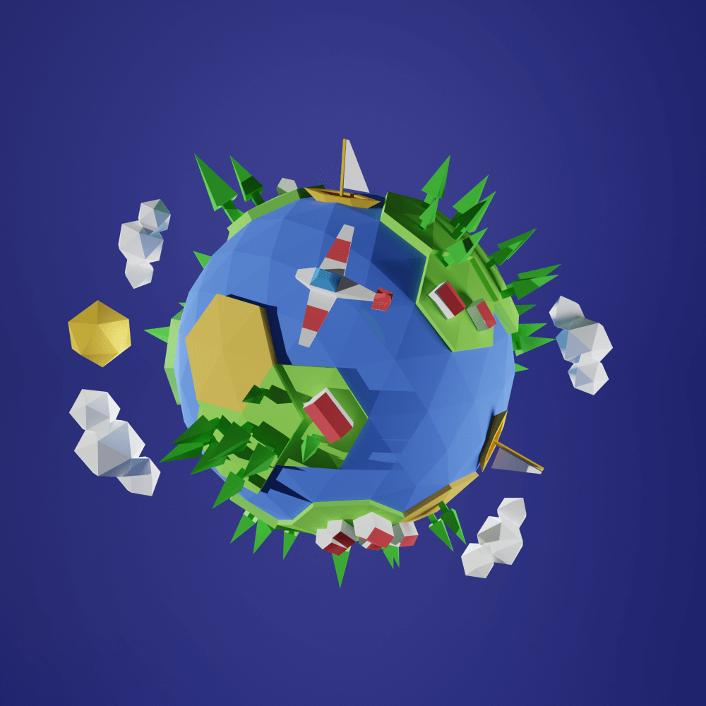 Low Poly Planet - Day